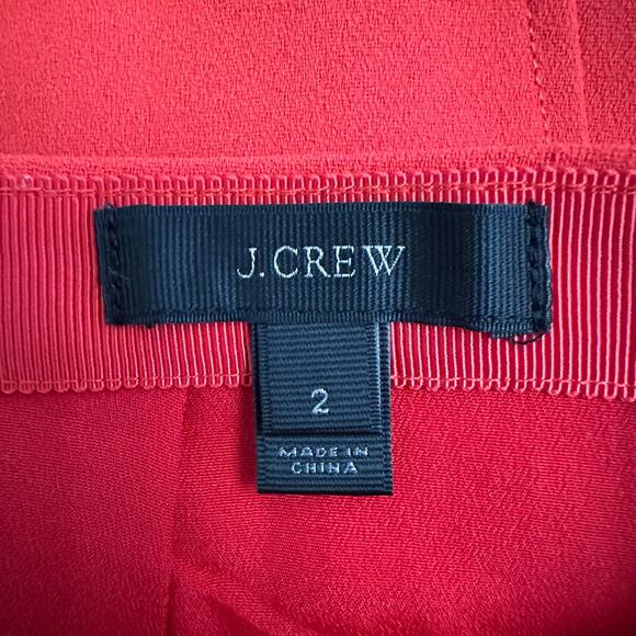 J.Crew Red Flounce Mini Skirt Women’s Size 2 Fit & Flare A-Line Hem - Picture 2 of 9